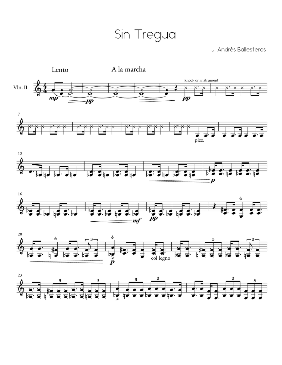Sin Tregua (parts) String Quartet scores gallery preview page 5