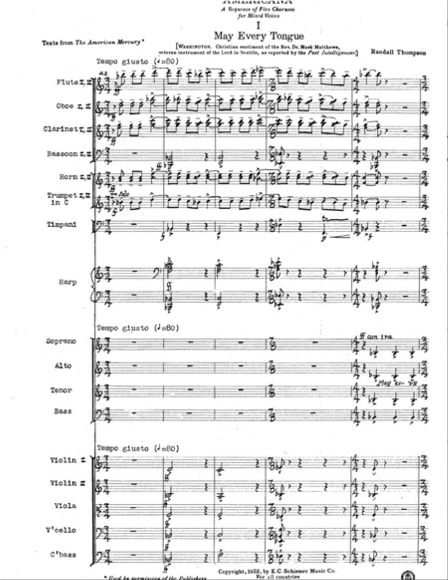 The American Mercury (Additional Full Score) Choir scores gallery preview page 16
