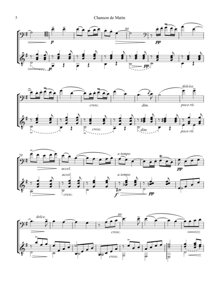Chanson de Matin Op. 15 for cello and guitar image number null