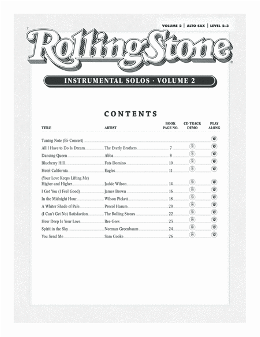 Selections from Rolling Stone Magazine's 500 Greatest Songs of All Time (Instrumental Solos), Volume 2 Alto Saxophone scores gallery preview page 2
