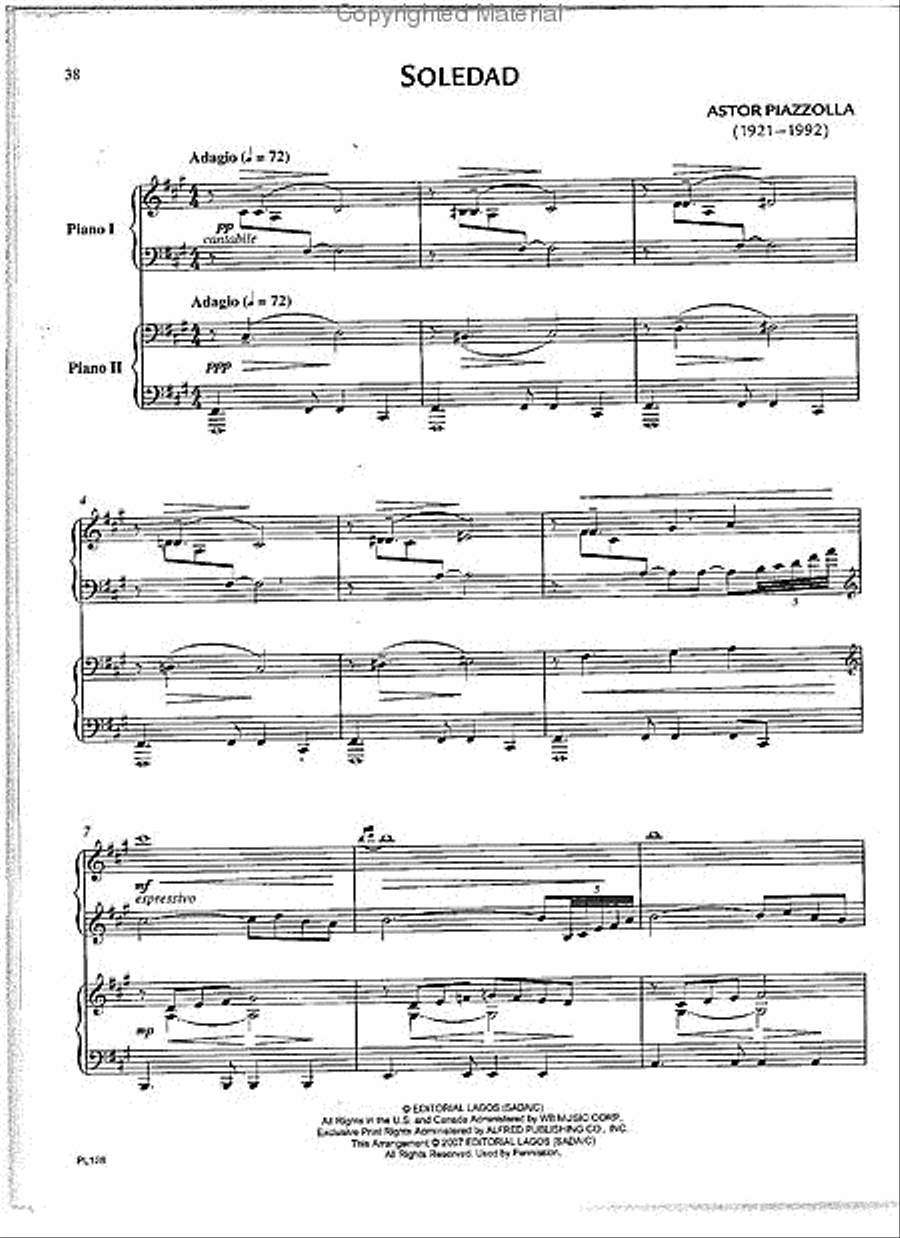 Astor Piazzolla - Tango for 2 Pianos, Volume 2 Piano Duet scores gallery preview page 2