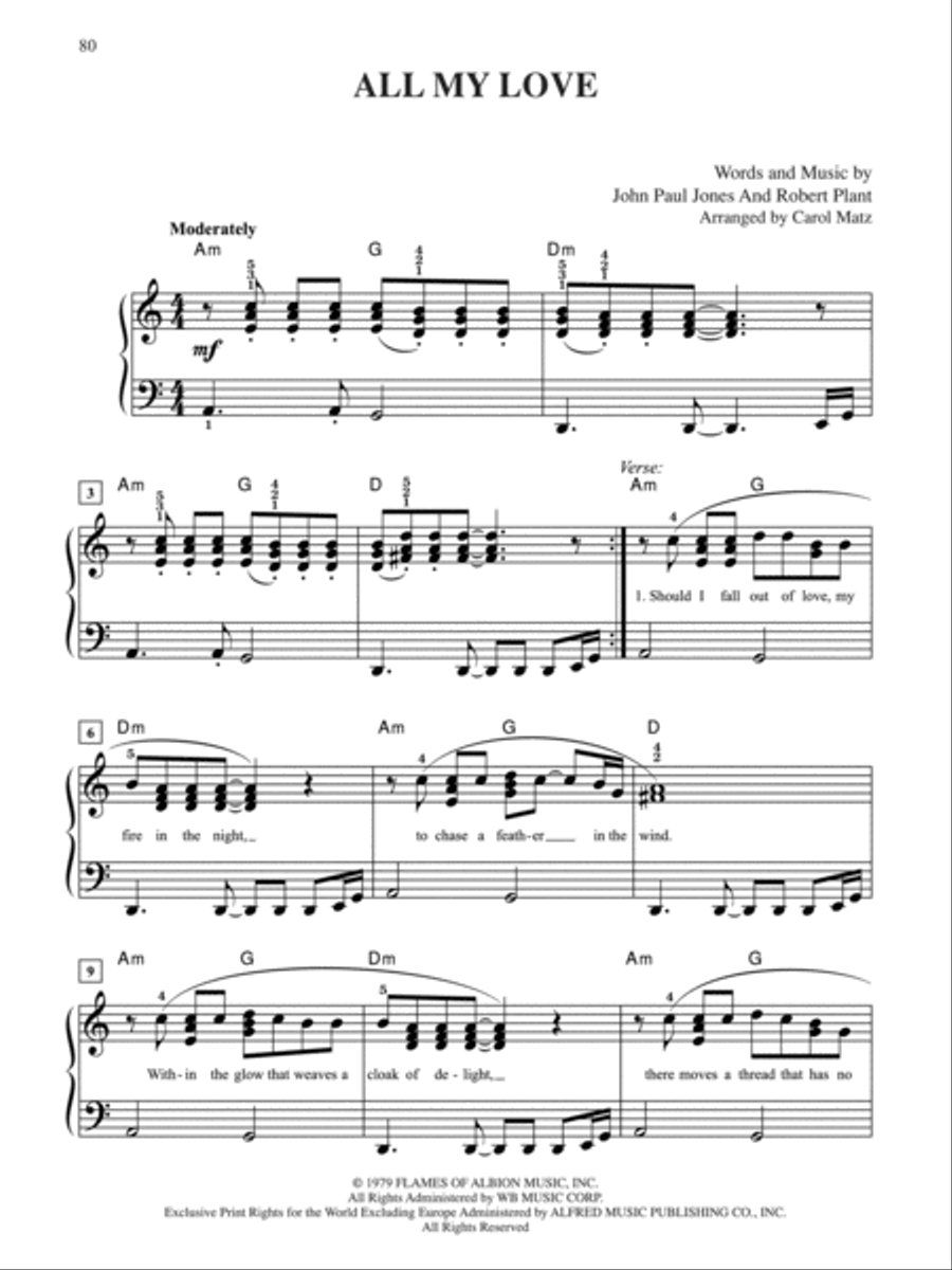 Led Zeppelin -- Selections from Mothership Easy Piano scores gallery preview page 7