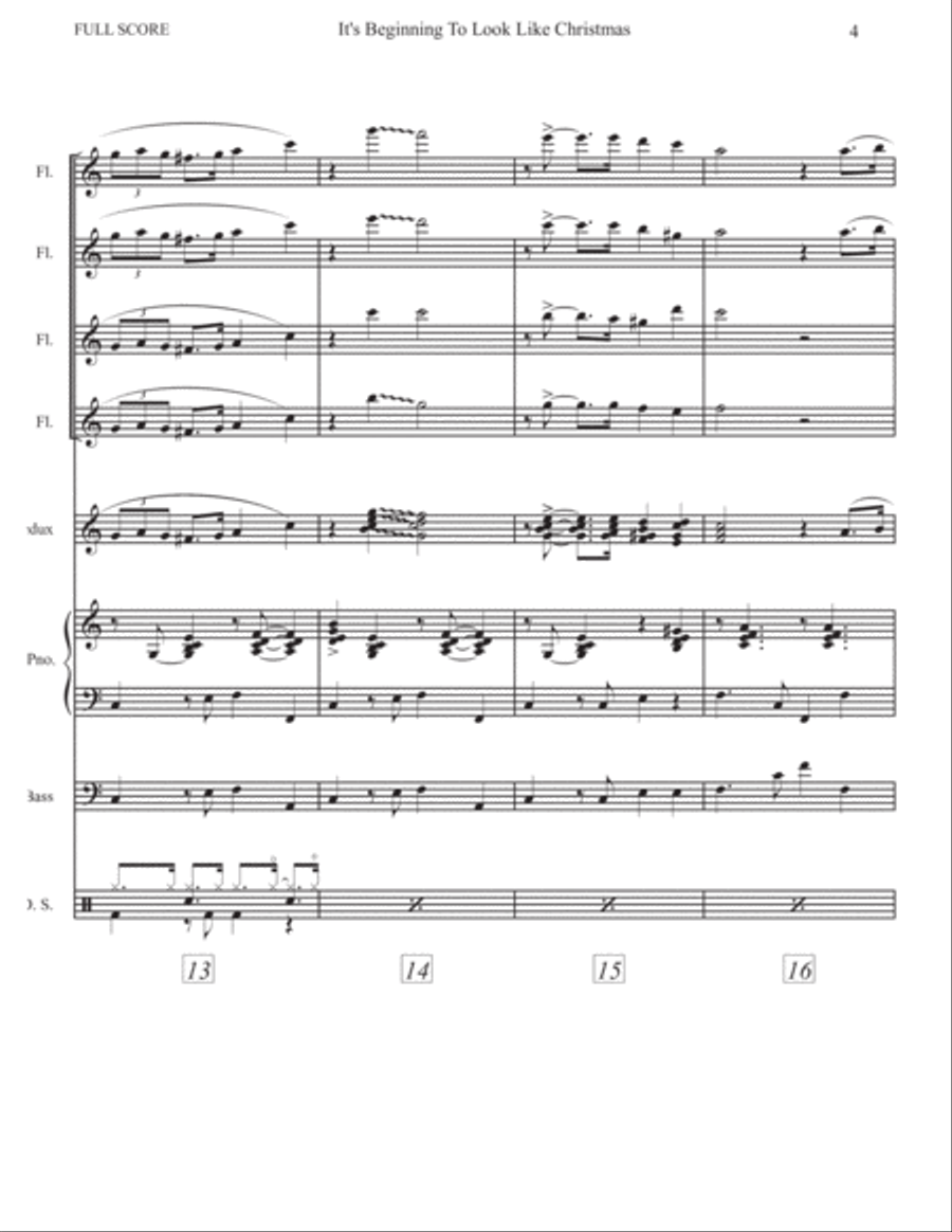 It's Beginning To Look Like Christmas Woodwind Quartet scores gallery preview page 5