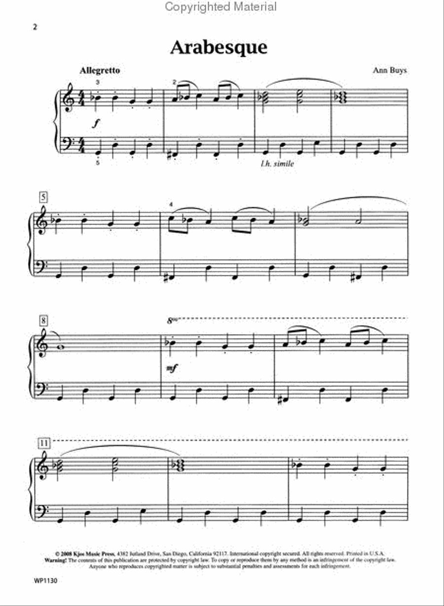 Arabesque Piano Solo scores gallery preview page 2