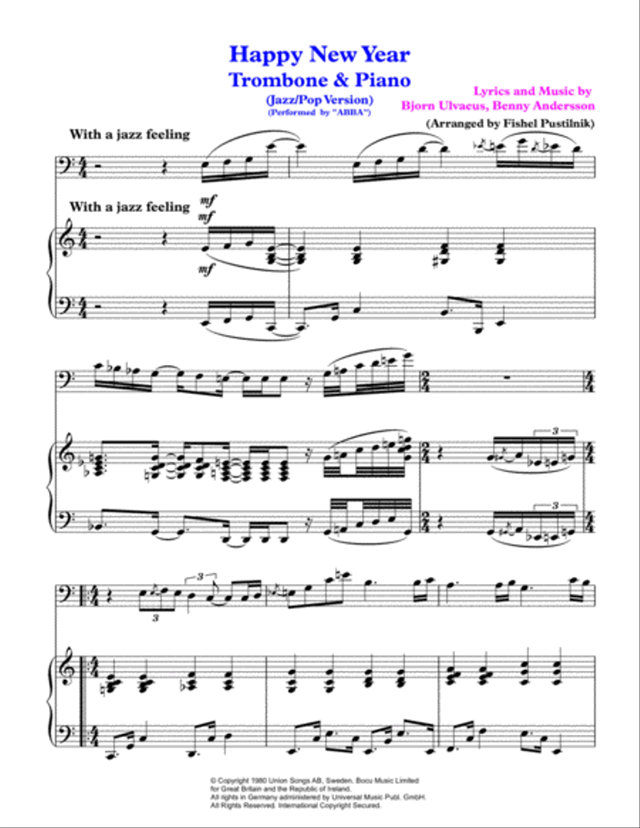 Happy New Year Piano scores gallery preview page 2