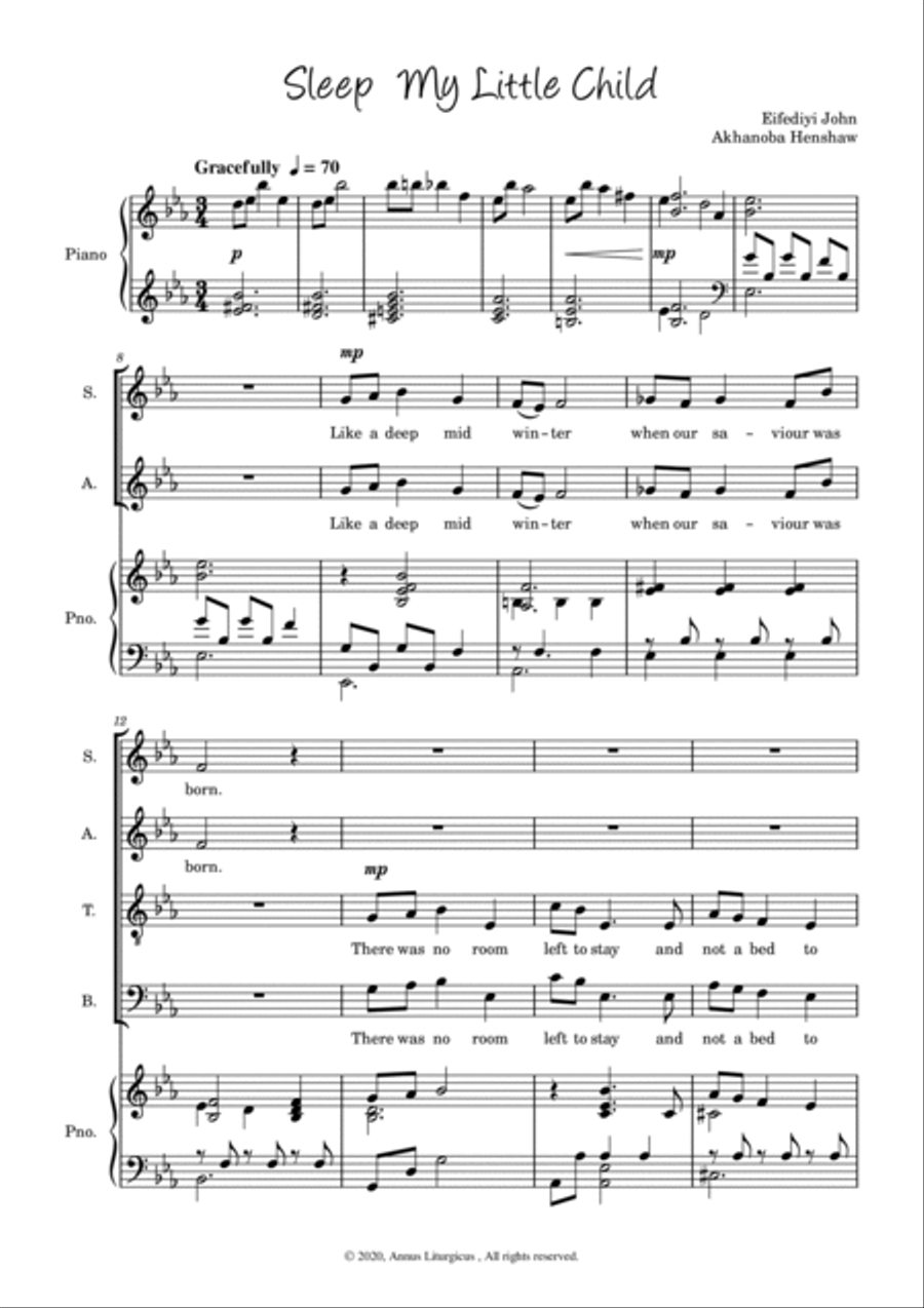 Sleep my little child 4-Part scores gallery preview page 3