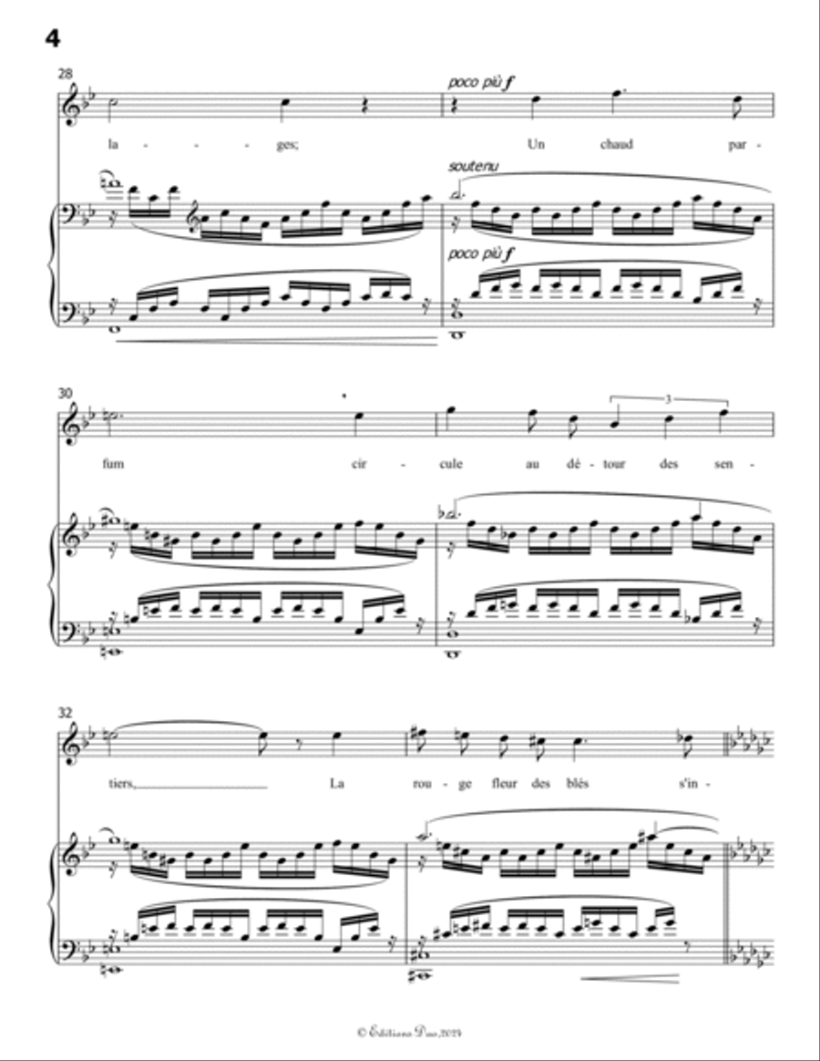 Phidylé, by Henri Duparc, in B Major Voice scores gallery preview page 6