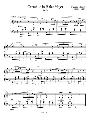 Chopin Cantabile in B flat Major BI 82