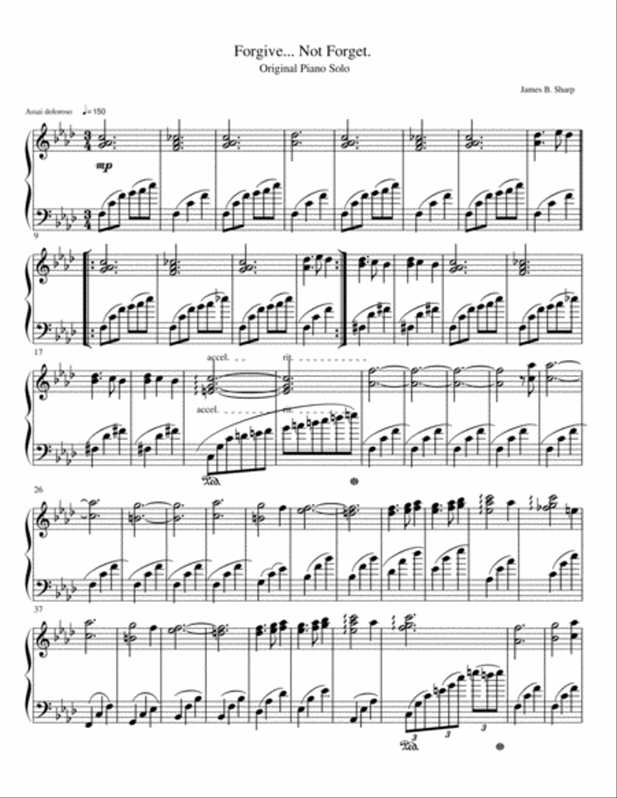 Forgive Not Forget Piano Solo scores gallery preview page 1
