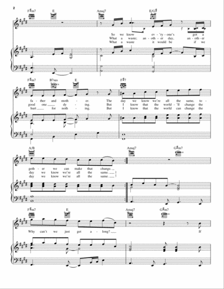 Change Piano, Vocal, Guitar scores gallery preview page 2