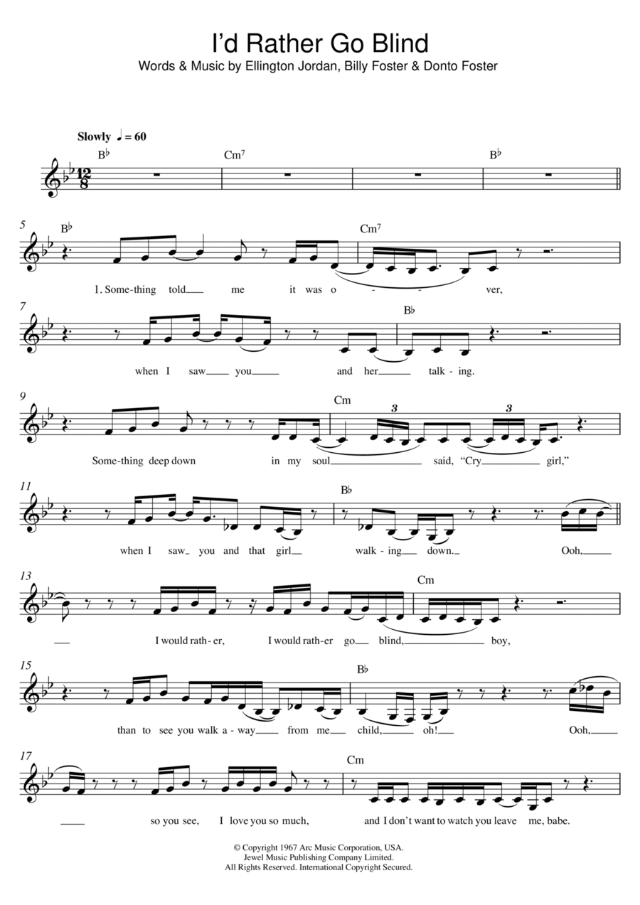 I'd Rather Go Blind Piano scores gallery preview page 1