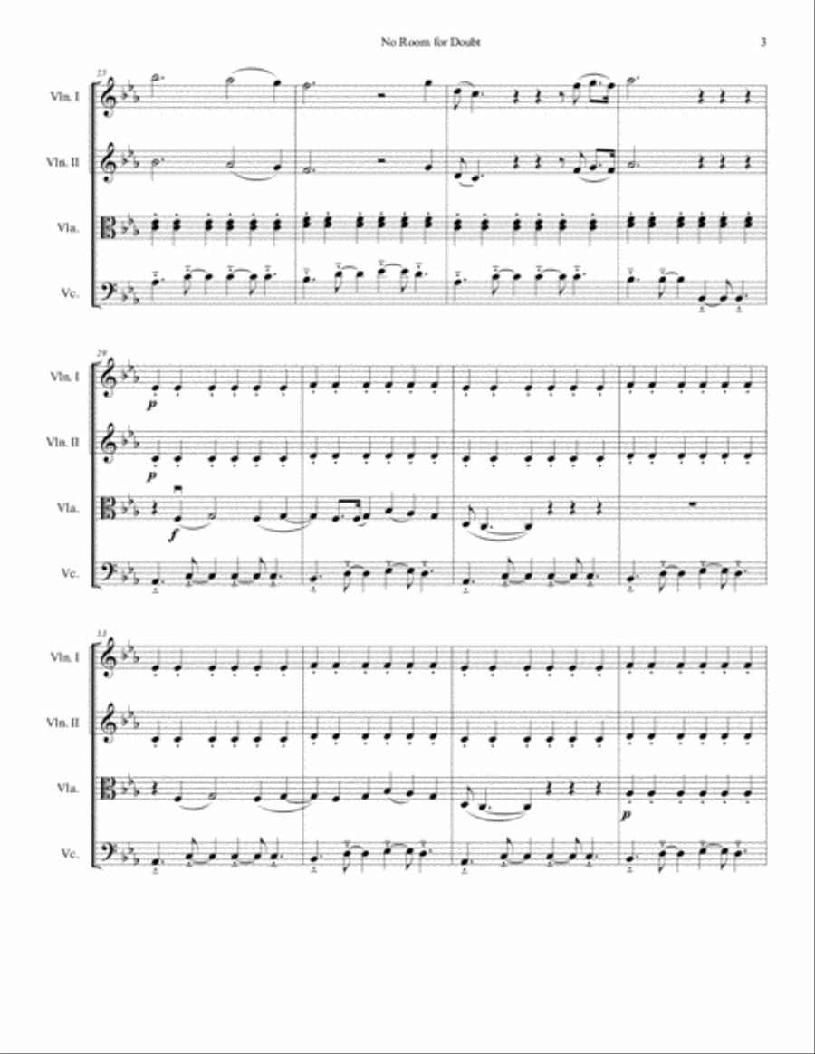 No Room For Doubt No Room For Doubt String Quartet scores gallery preview page 3