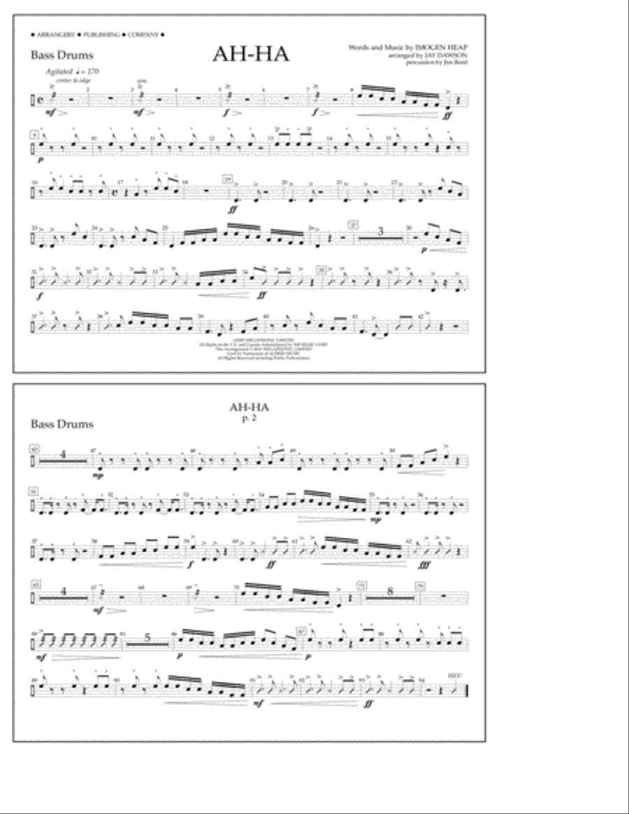 Ah-ha - Bass Drums A Cappella scores gallery preview page 1