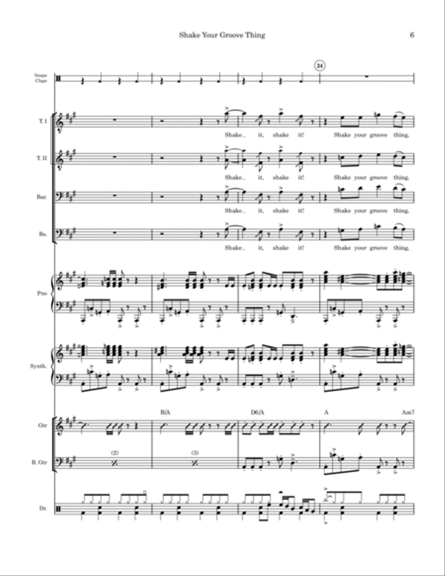 Shake Your Groove Thing TTBB scores gallery preview page 6