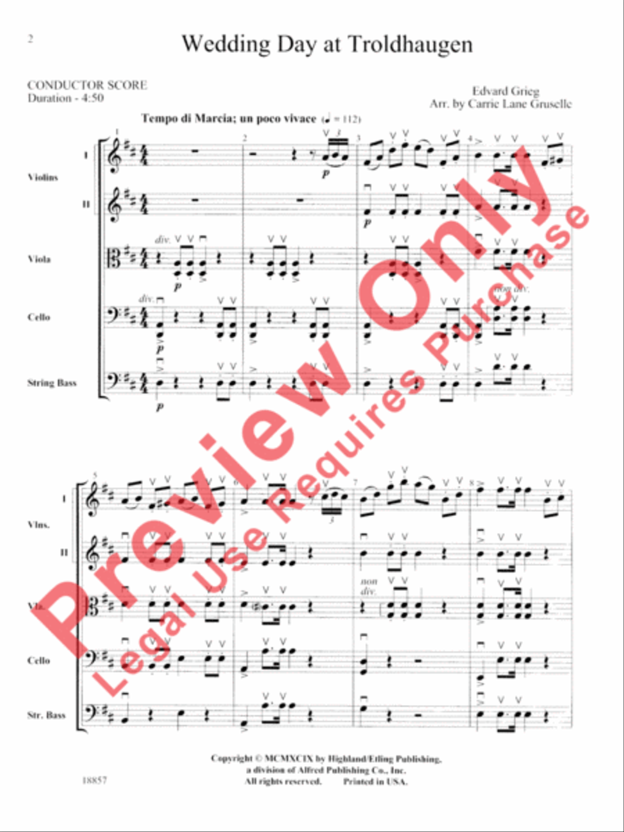 Wedding Day at Troldhaugen String Orchestra scores gallery preview page 3