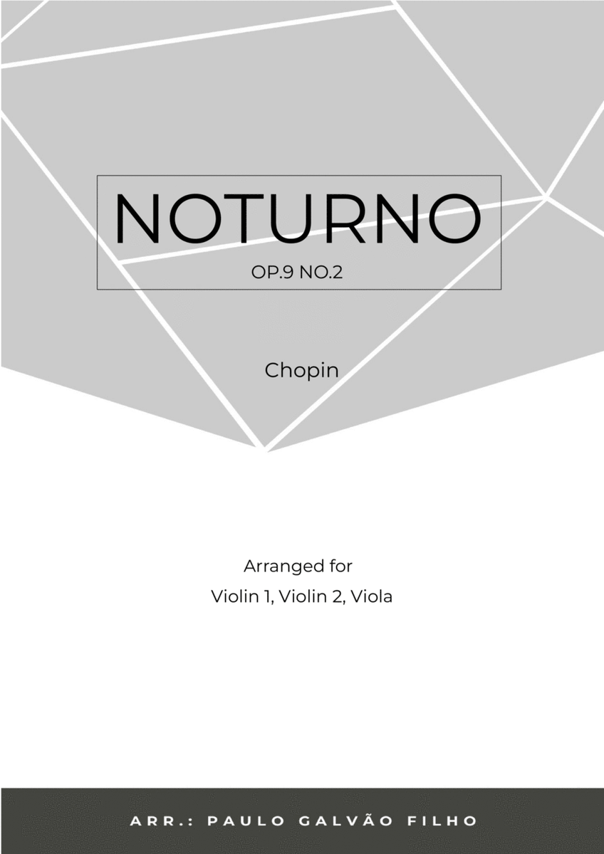 NOTURNO OP.9 NO.2 - CHOPIN - STRING TRIO (VIOLIN 1, VIOLIN 2 & VIOLA) image number null