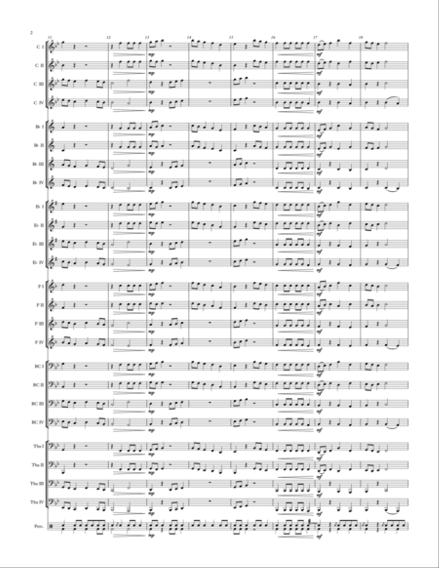Four Quartets for any Four Band Instruments ALL TRANSPOSITIONS Large Ensemble scores gallery preview page 2