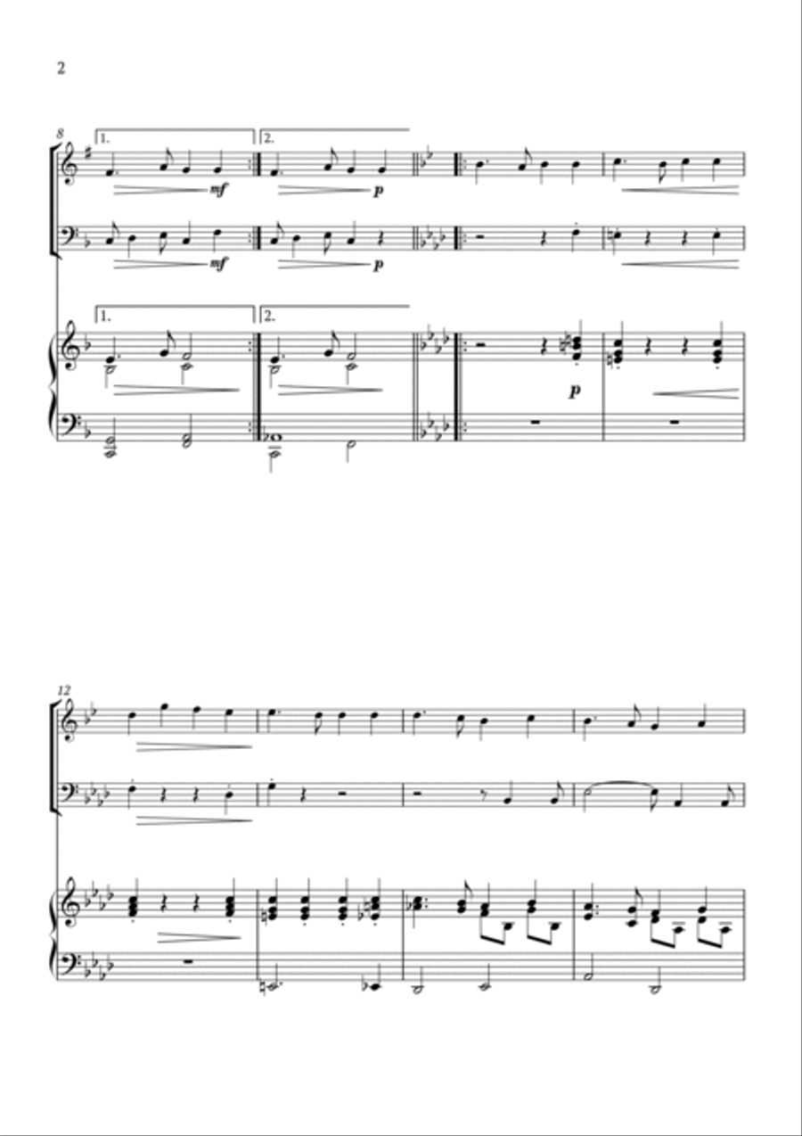 I Heard the Bells on Christmas Day Brass Duet scores gallery preview page 2