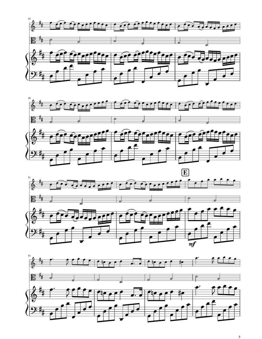 Canon in D - Violin and Viola Duet String Duet scores gallery preview page 5