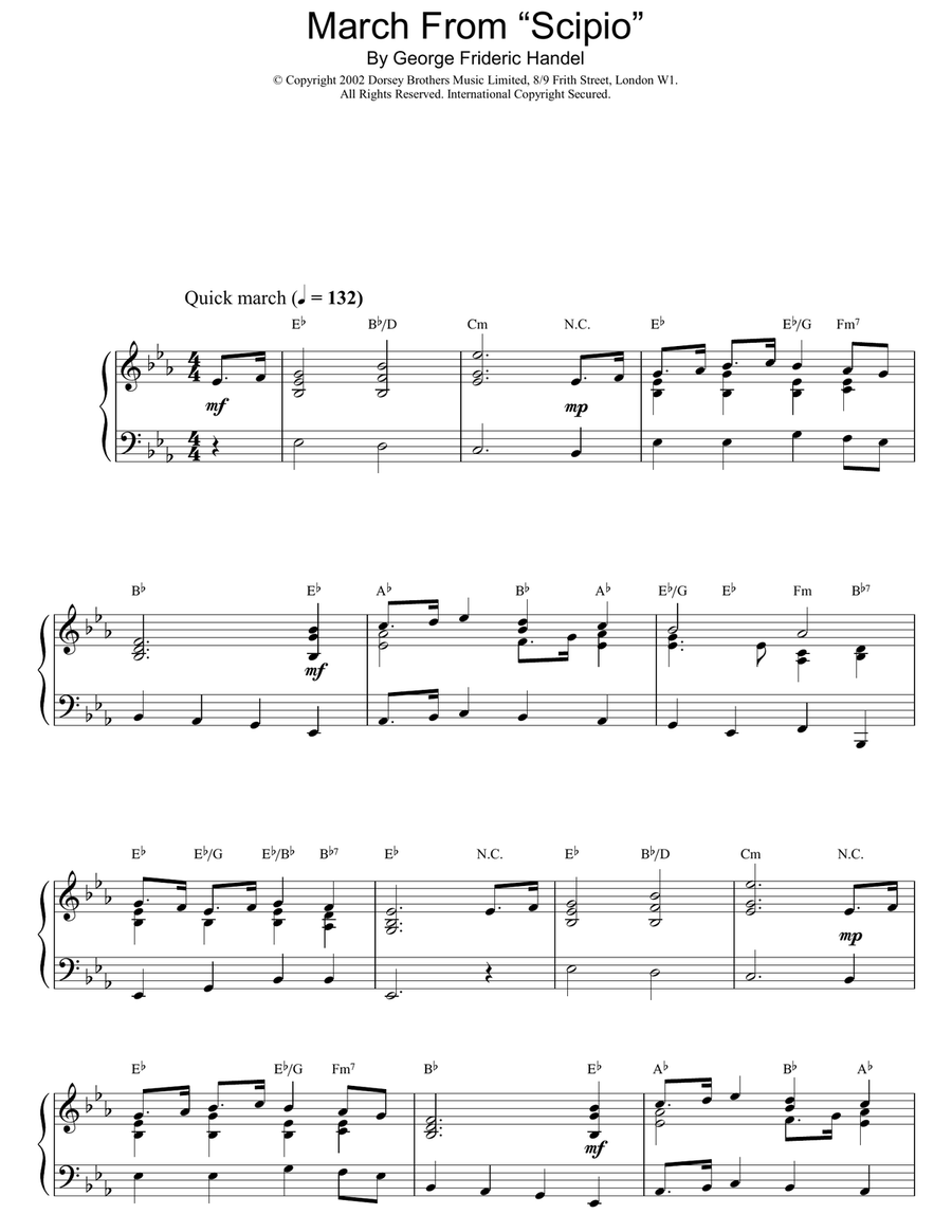 March From Scipio Piano Solo scores gallery preview page 1