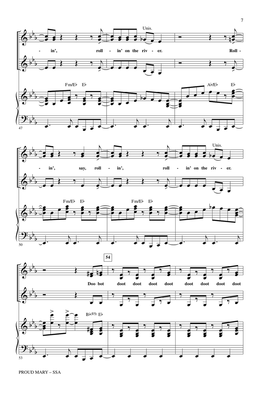 Proud Mary (arr. Kirby Shaw) SSA scores gallery preview page 6