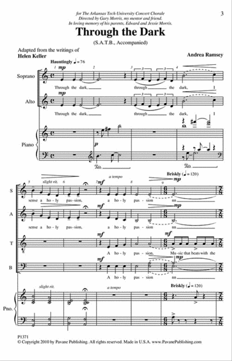 Through the Dark 4-Part scores gallery preview page 2