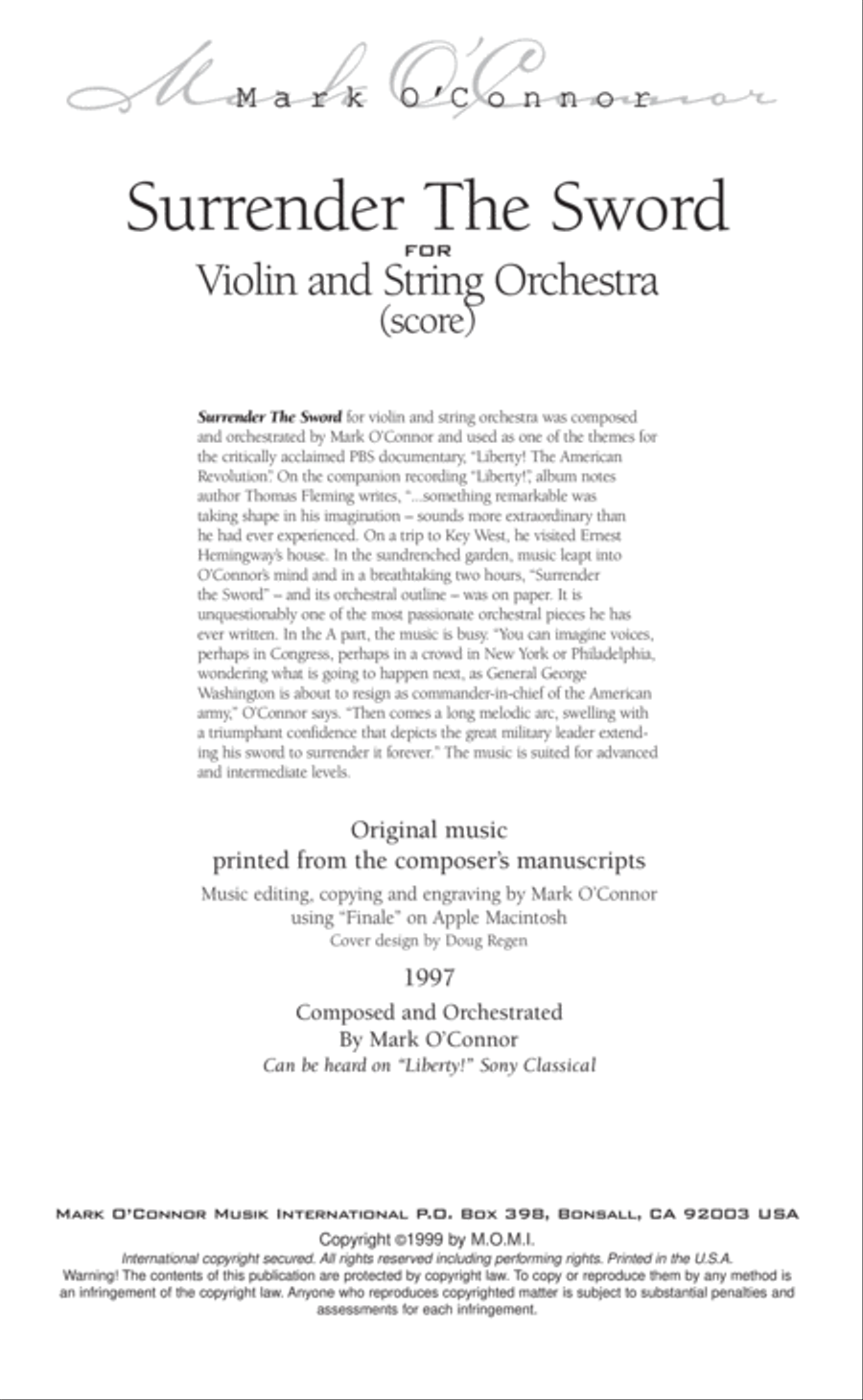 Surrender The Sword (score – violin and string orchestra) String Orchestra scores gallery preview page 3