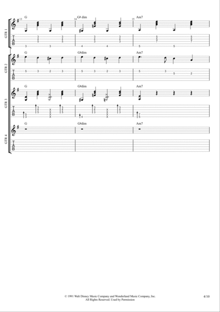 Be Our Guest Acoustic Guitar scores gallery preview page 4