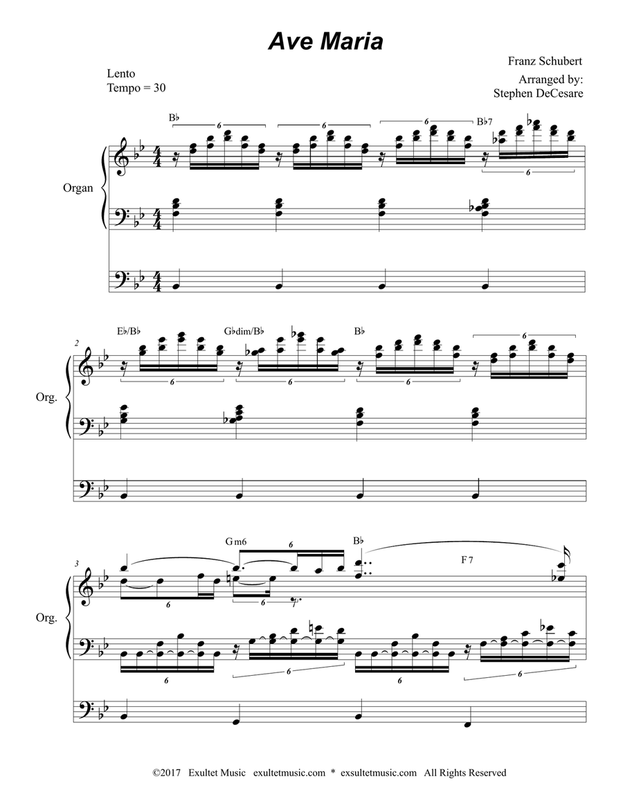 Ave Maria (Organ Solo) Organ Solo scores gallery preview page 1