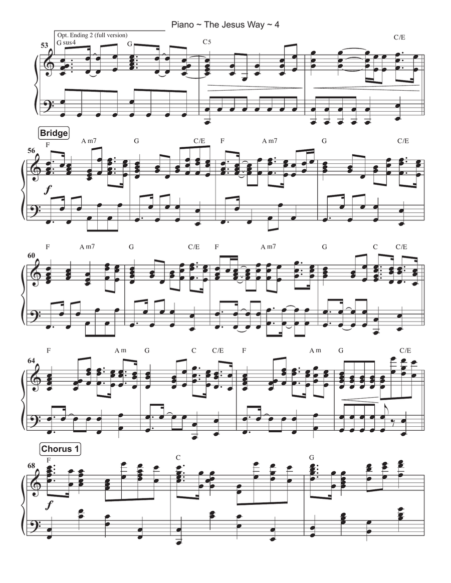 The Jesus Way Piano Solo scores gallery preview page 5