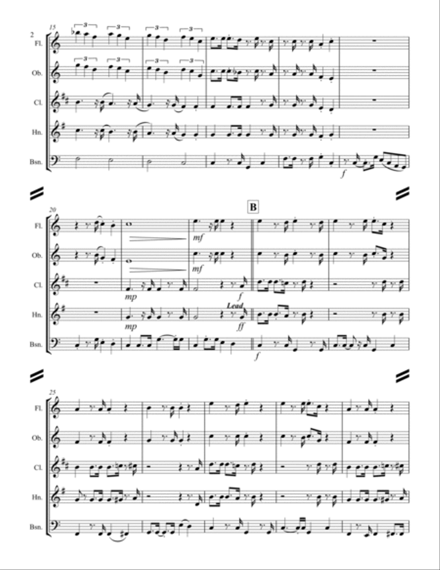 The Mexican Shuffle Woodwind Quintet scores gallery preview page 3