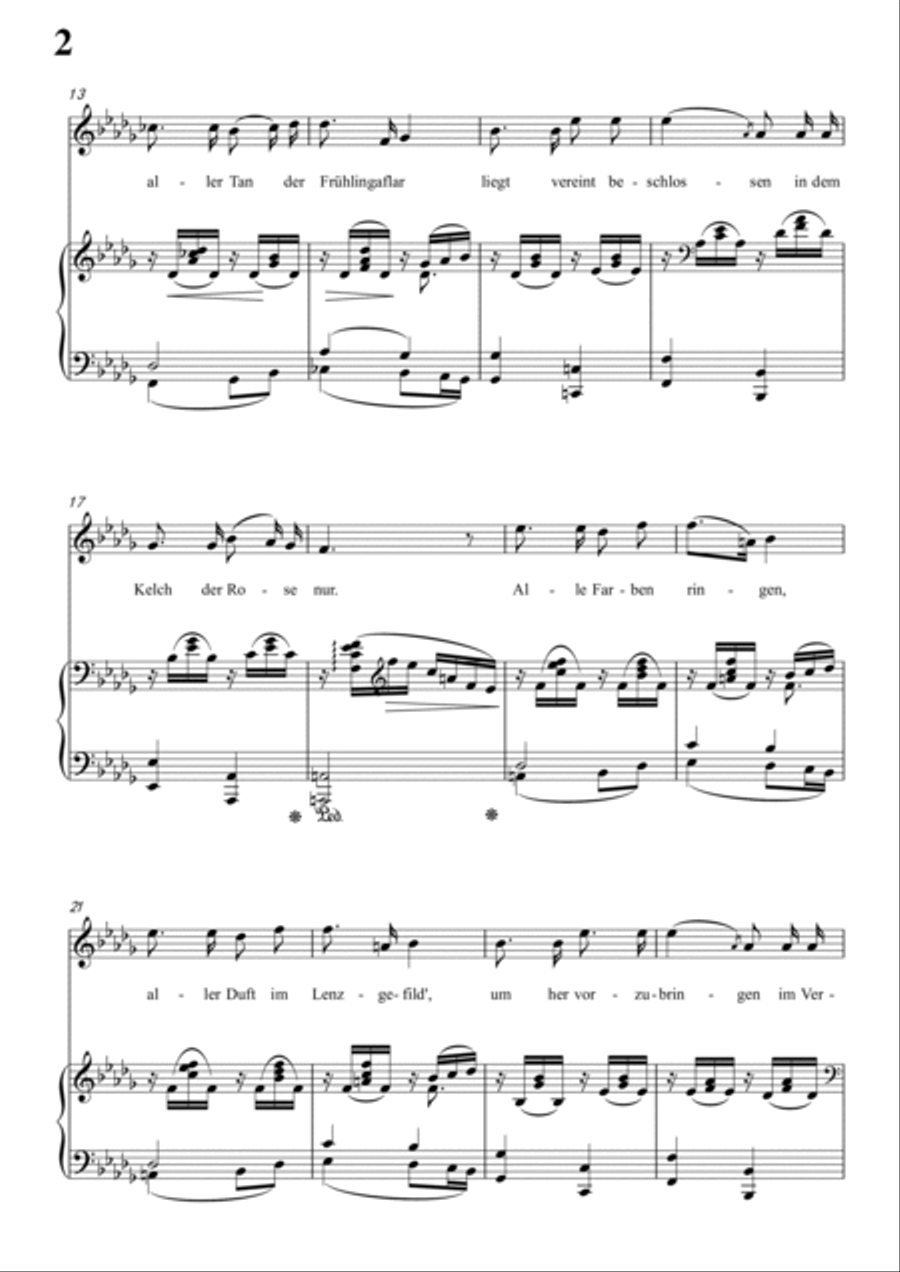 Schumann-Rose,Meer und Sonne in D♭ Major for Voice and Piano Voice Solo scores gallery preview page 3