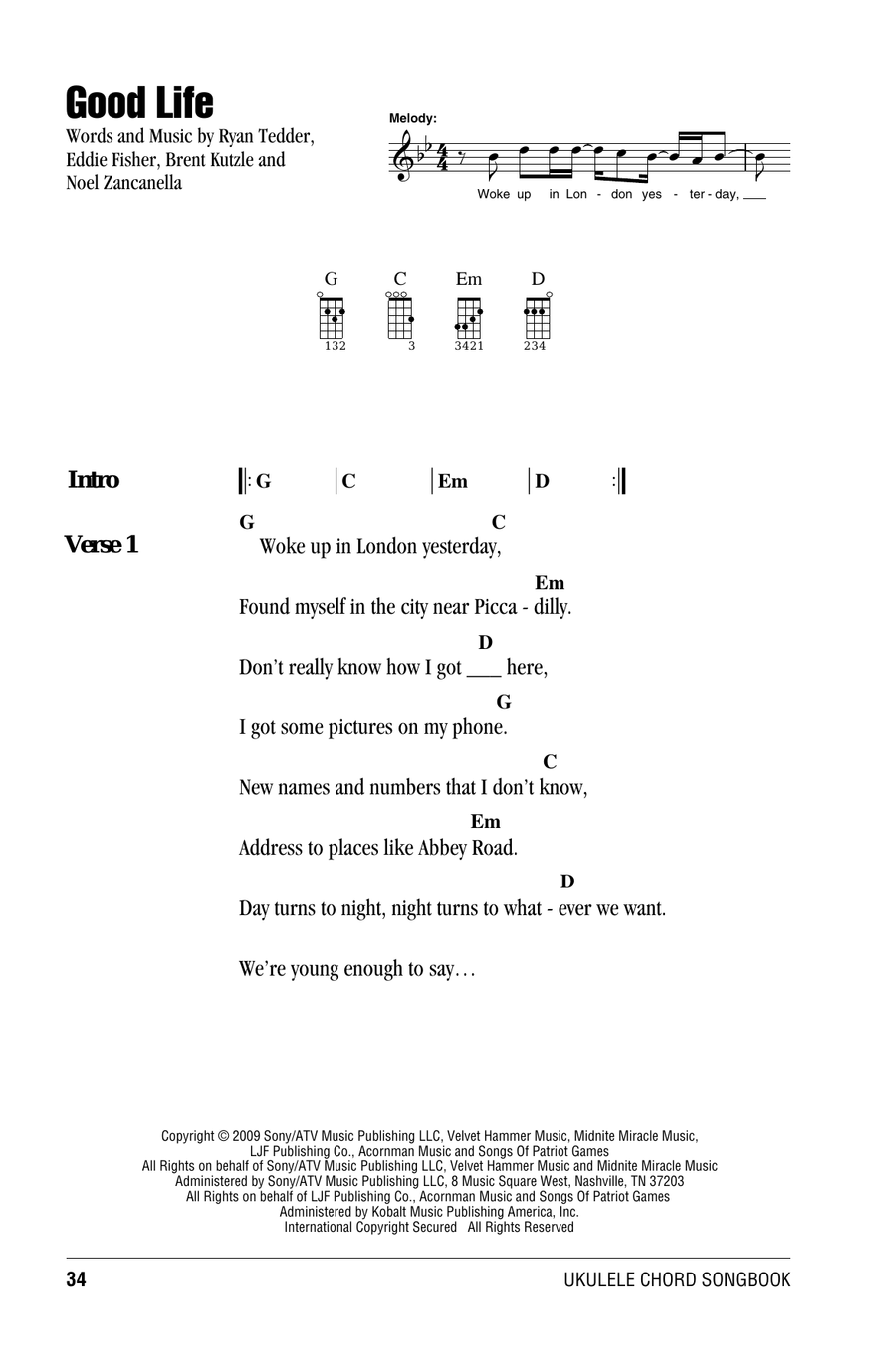 Good Life Good Life Ukulele scores gallery preview page 1