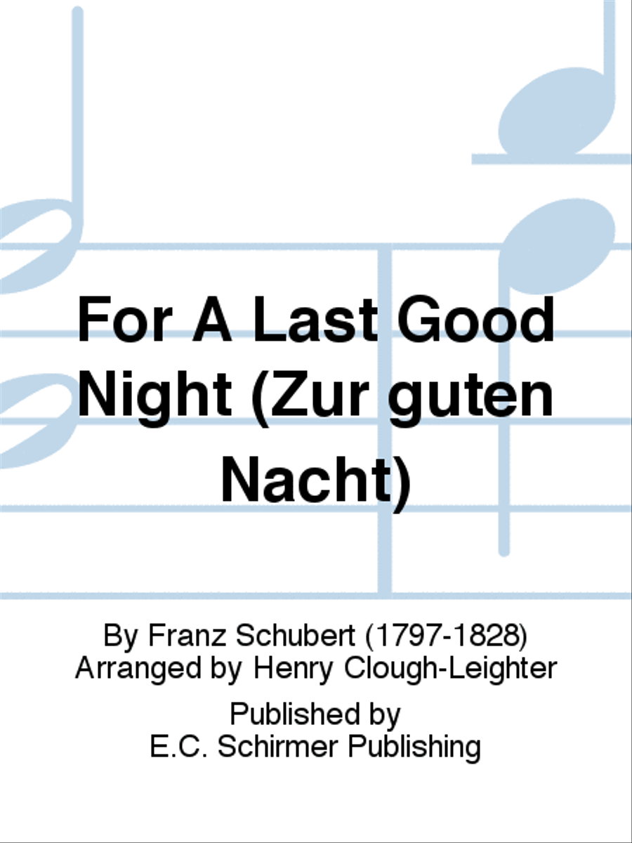 For A Last Good Night (Zur guten Nacht) TTBB scores gallery preview page 1