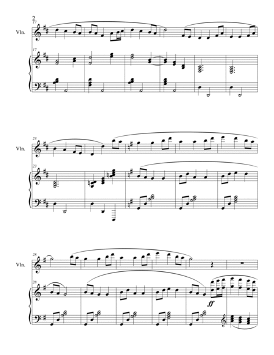 Come, Thou Fount of Every Blessing (arranged for solo instrument and piano by Rick Robertson) Violin Solo scores gallery preview page 2