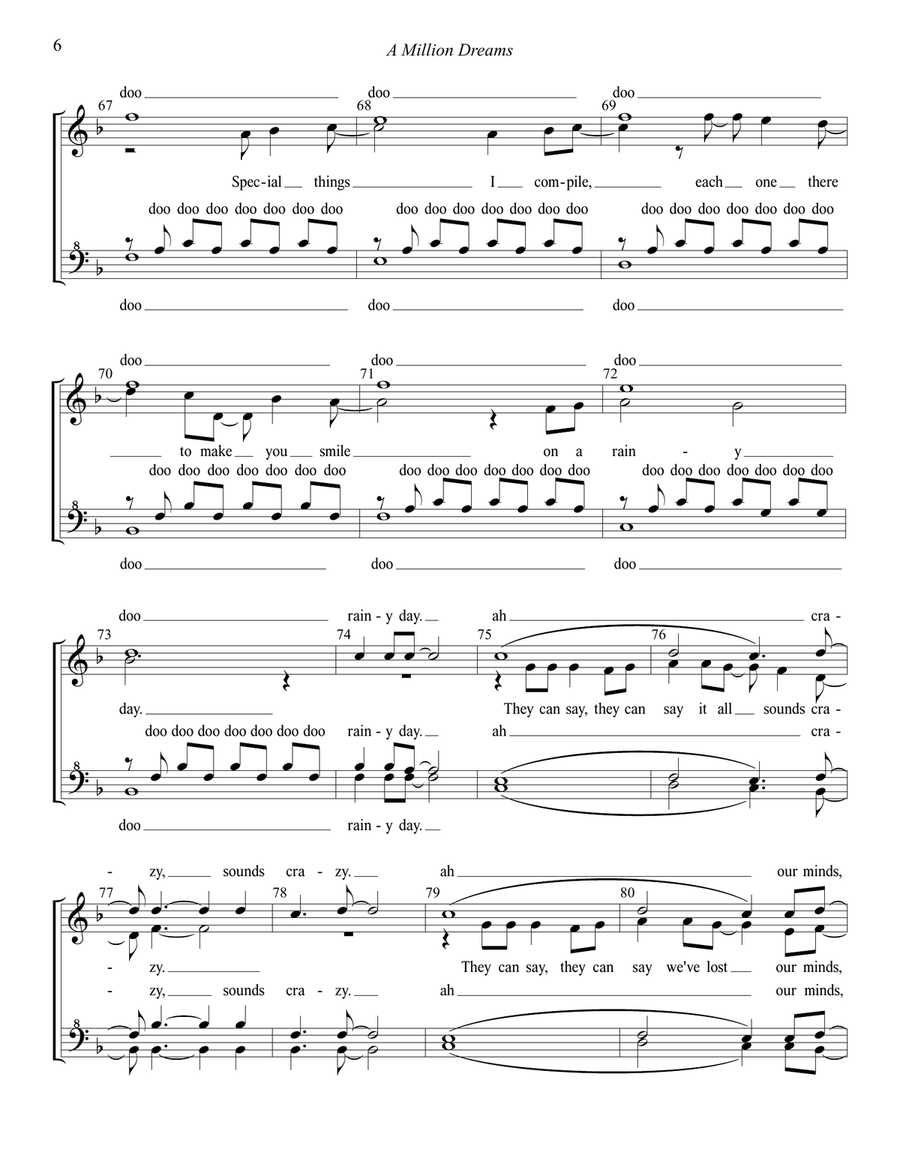 A Million Dreams 4-Part scores gallery preview page 6