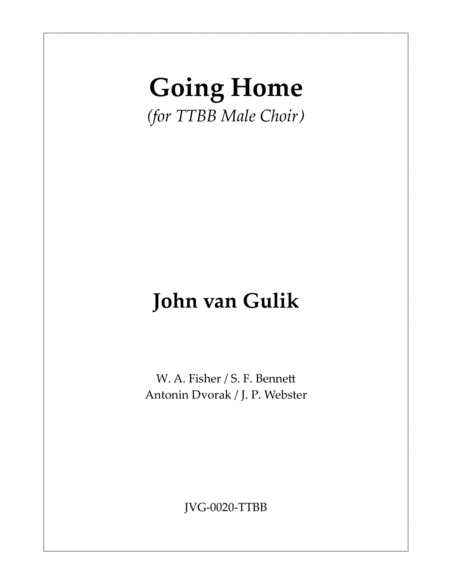 Going Home - for TTBB Male Choir image number null