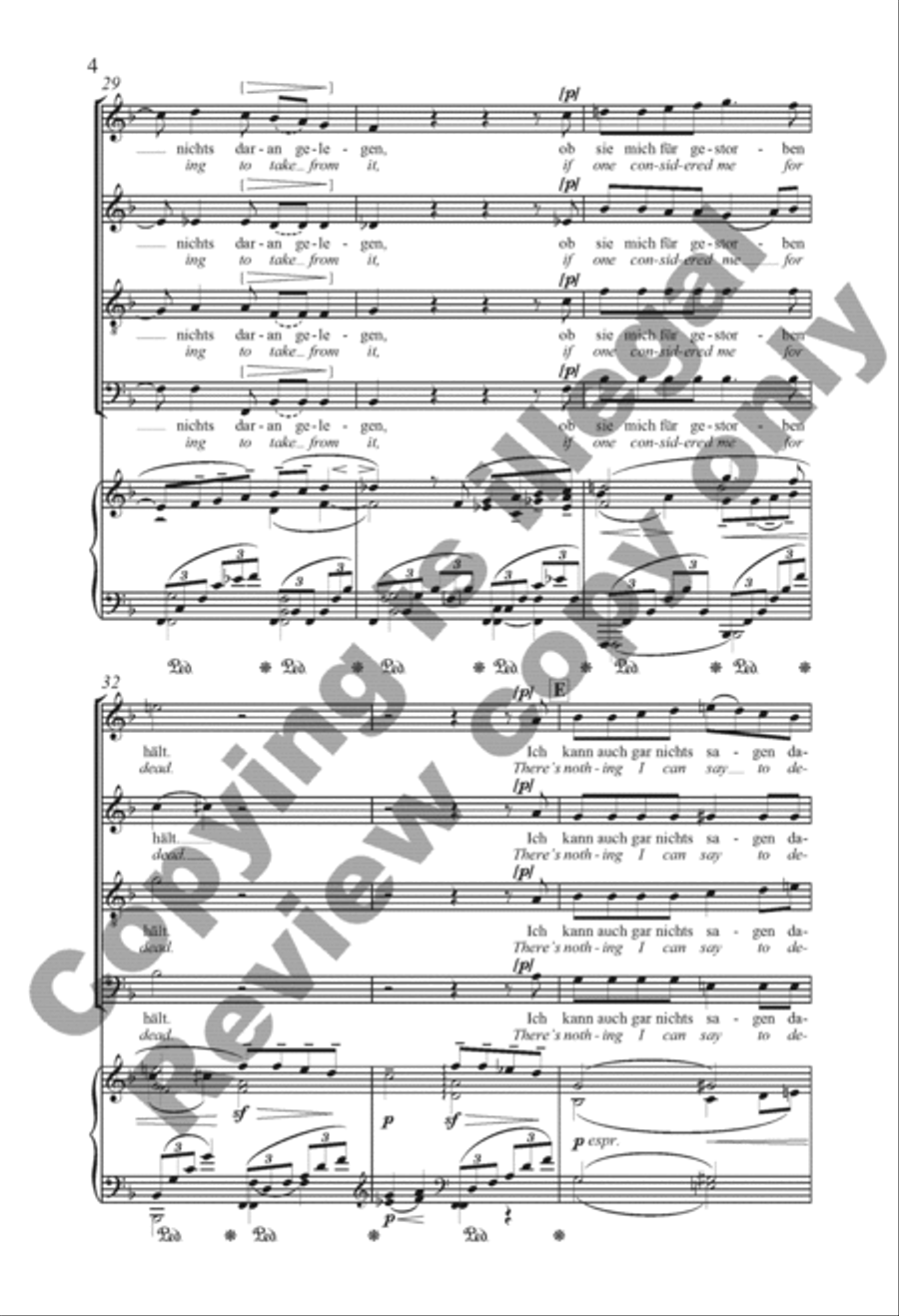 Ich bin der Welt abhanden gekommen: (Into This World I Came As a Lost One) 4-Part scores gallery preview page 5