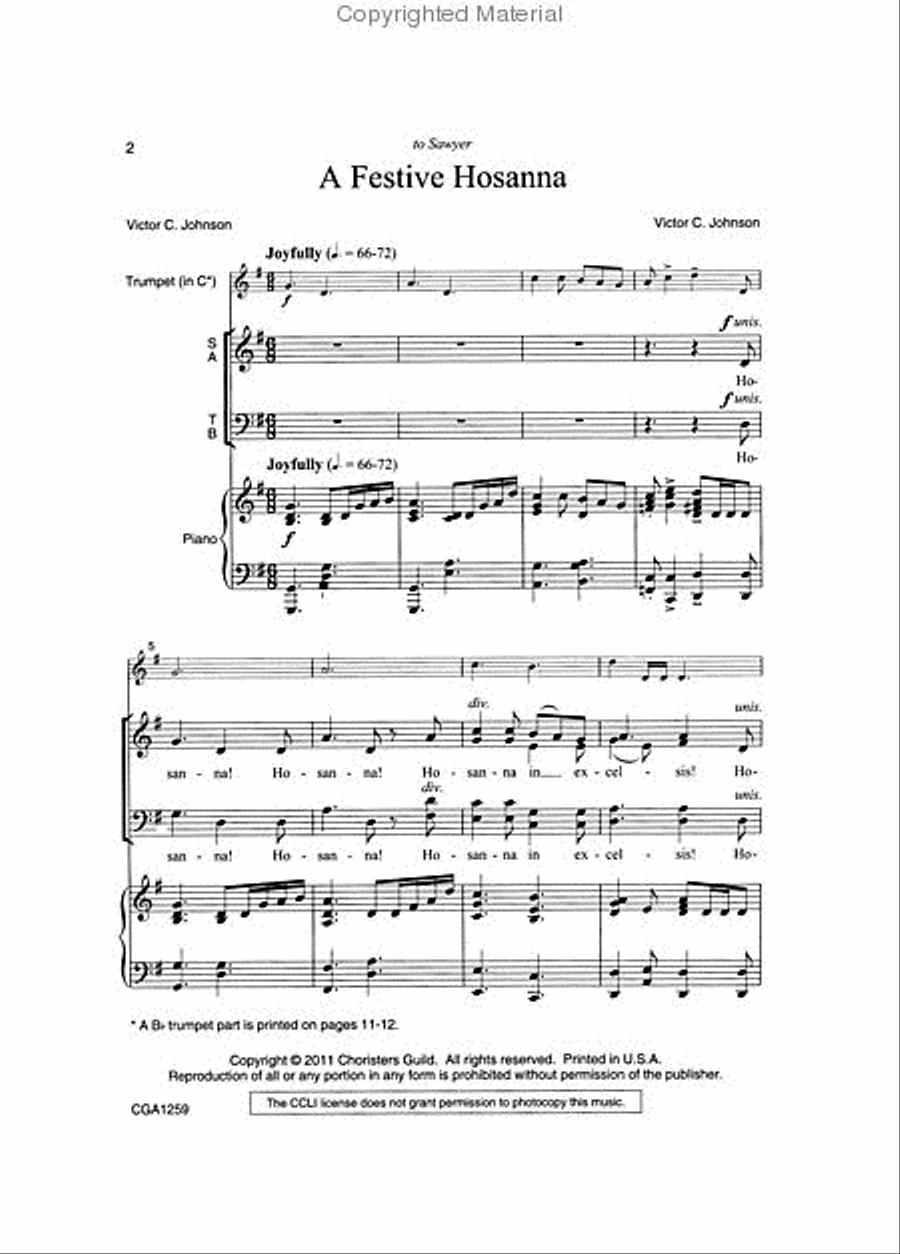 A Festive Hosanna A Festive Hosanna 4-Part scores gallery preview page 2