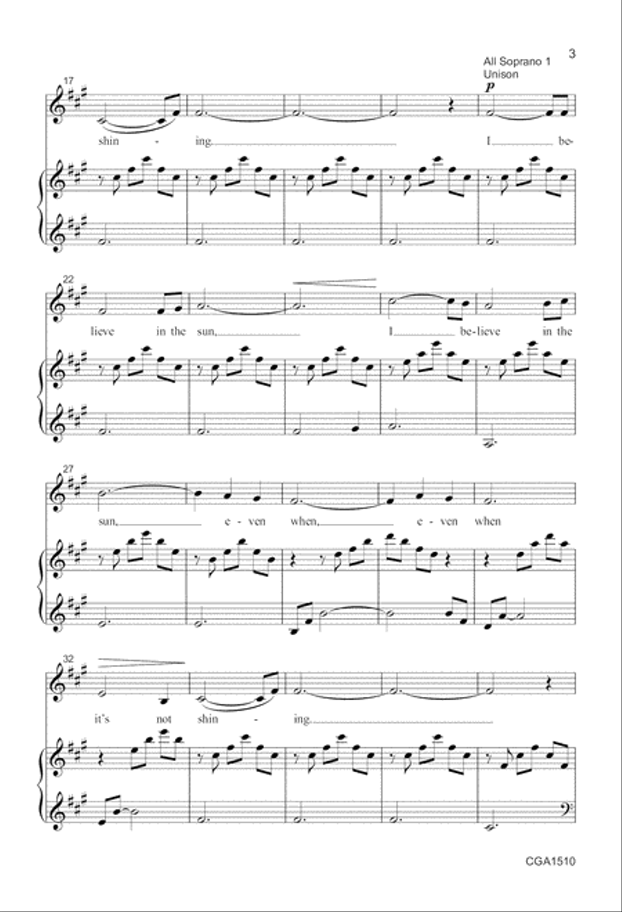 I Believe (SSA) SSA scores gallery preview page 3