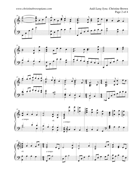 Auld Lang Syne, piano solo image number null