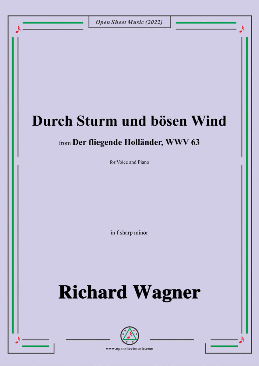 R. Wagner-Durch Sturm und bösen Wind,in f sharp minor,from Der fliegende Hollander,WWV 63 image number null