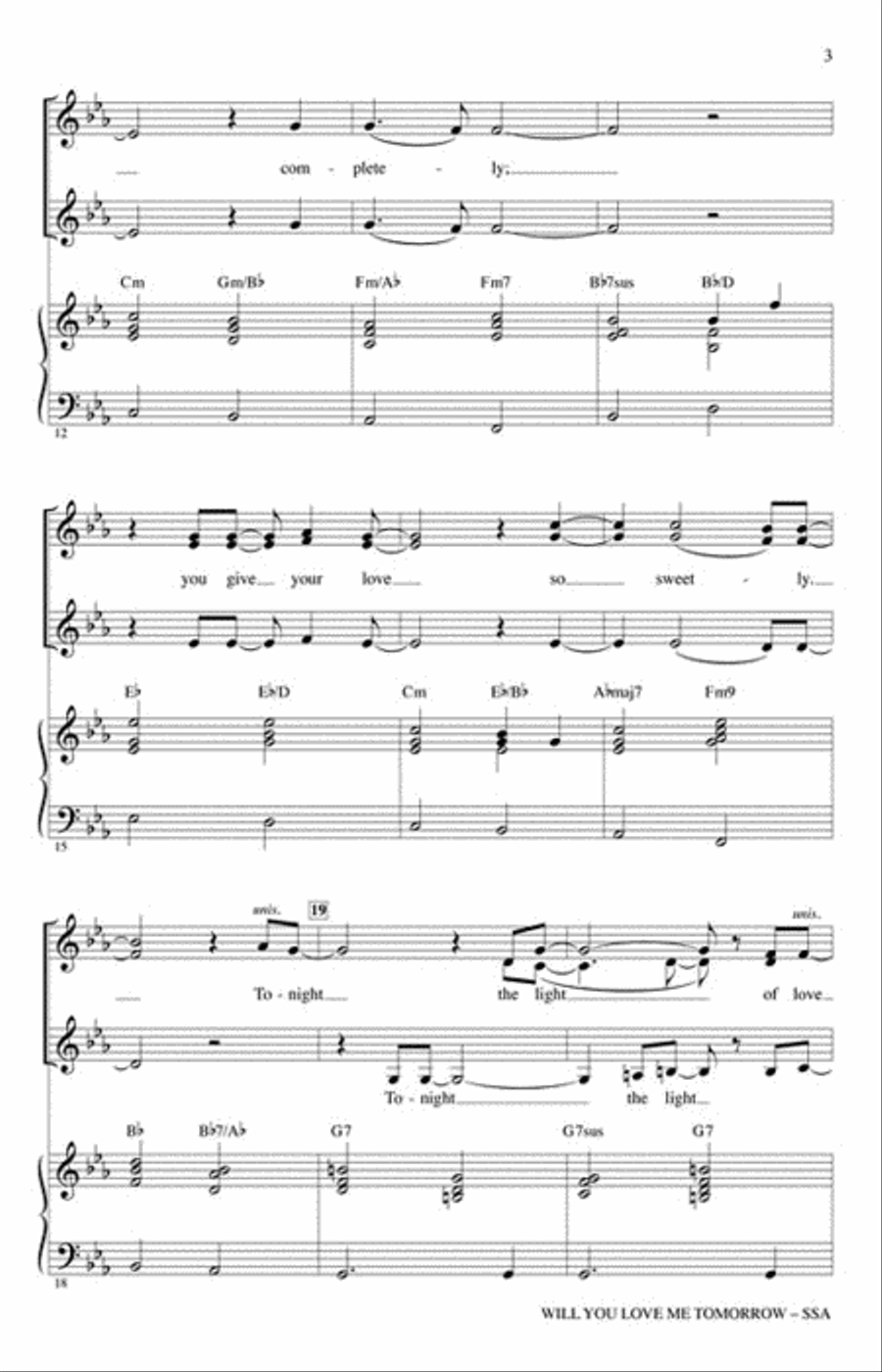 Will You Love Me Tomorrow (Will You Still Love Me Tomorrow) SSA scores gallery preview page 3