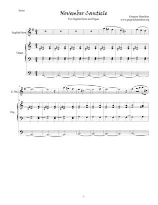 November Canticle for English Horn and Organ