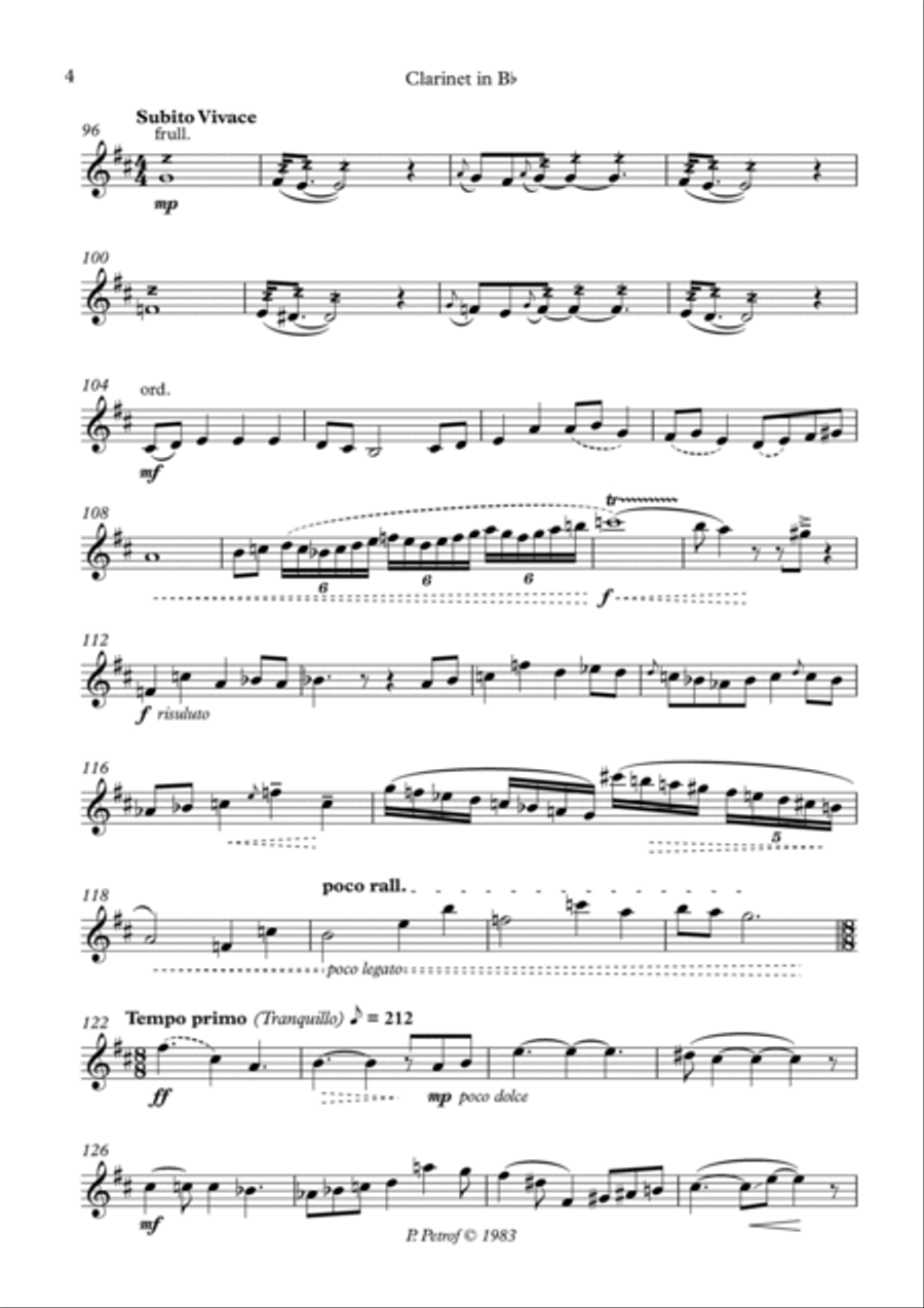 SONATINA for Clarinet and Piano Clarinet Solo scores gallery preview page 4