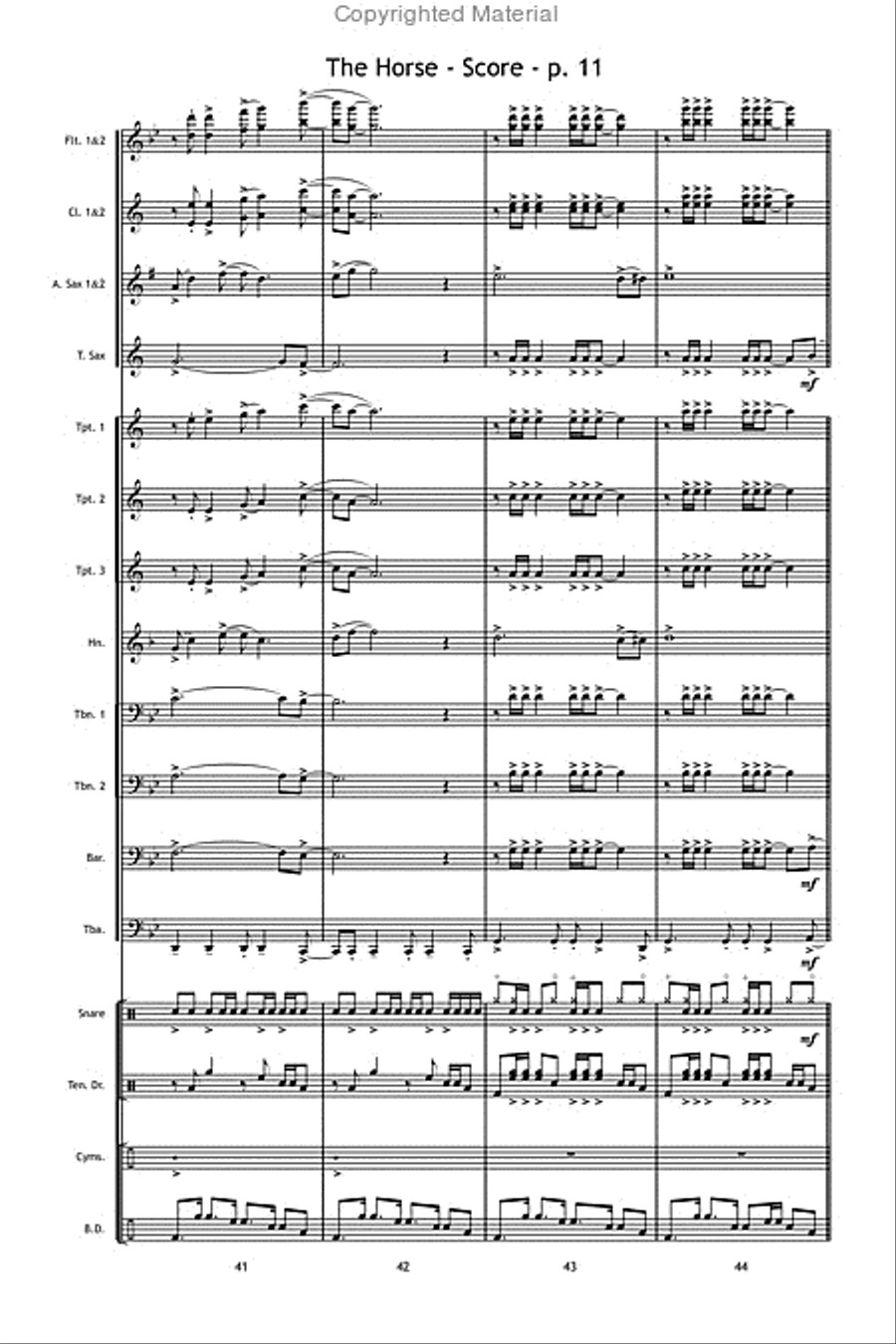 The Horse The Horse Marching Band scores gallery preview page 12