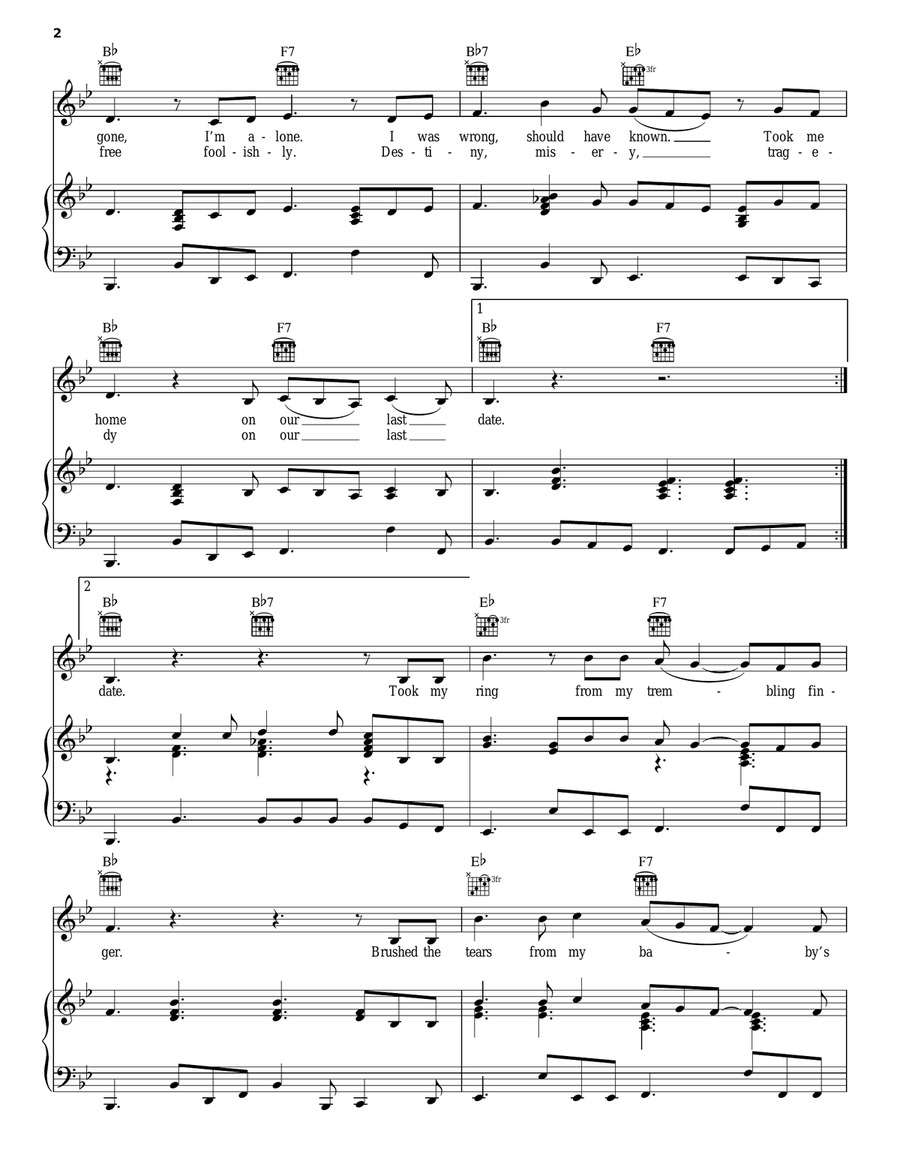 (Lost Her Love) On Our Last Date Acoustic Guitar scores gallery preview page 2
