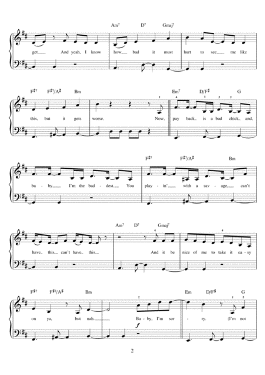 Sorry Not Sorry Piano scores gallery preview page 2