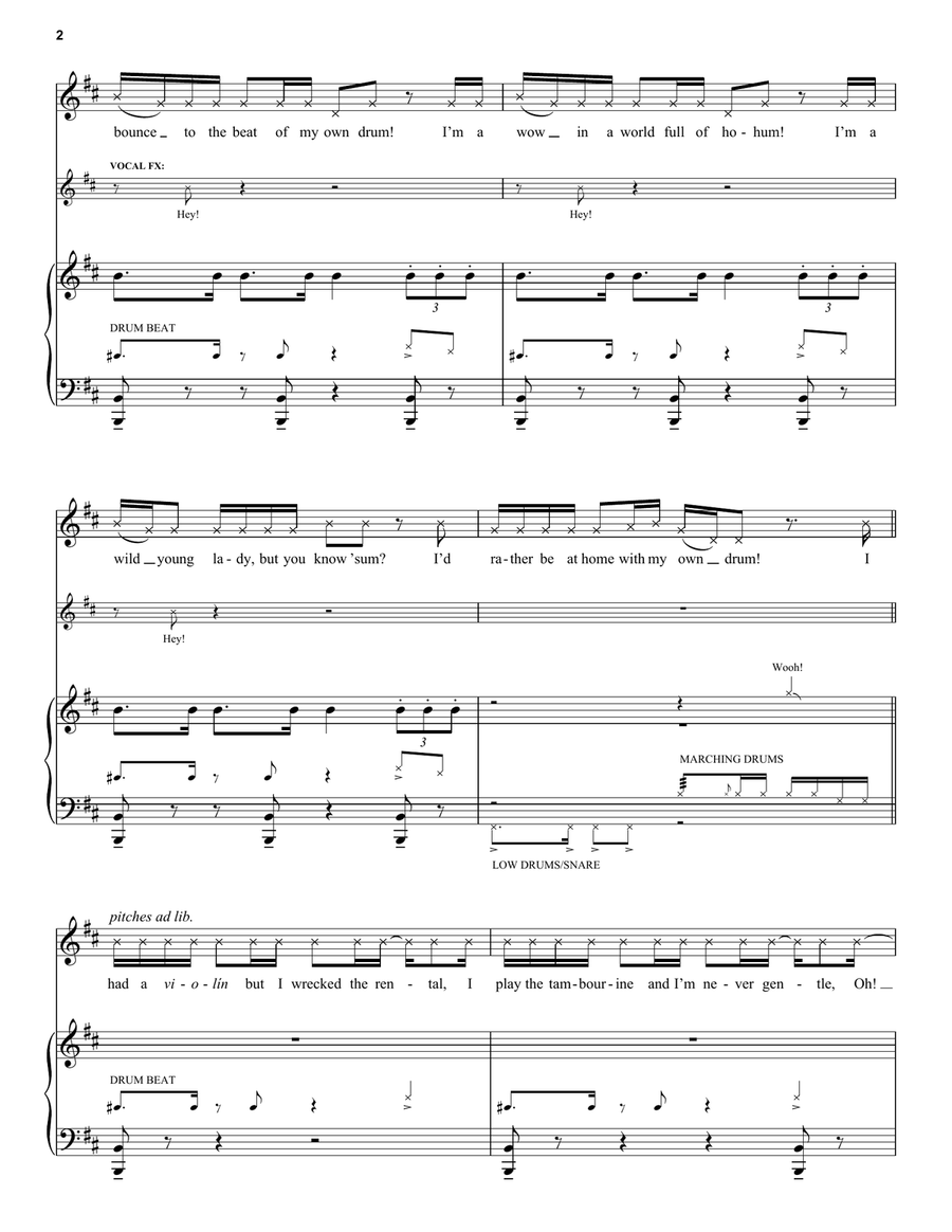 My Own Drum (from Vivo) Voice scores gallery preview page 2