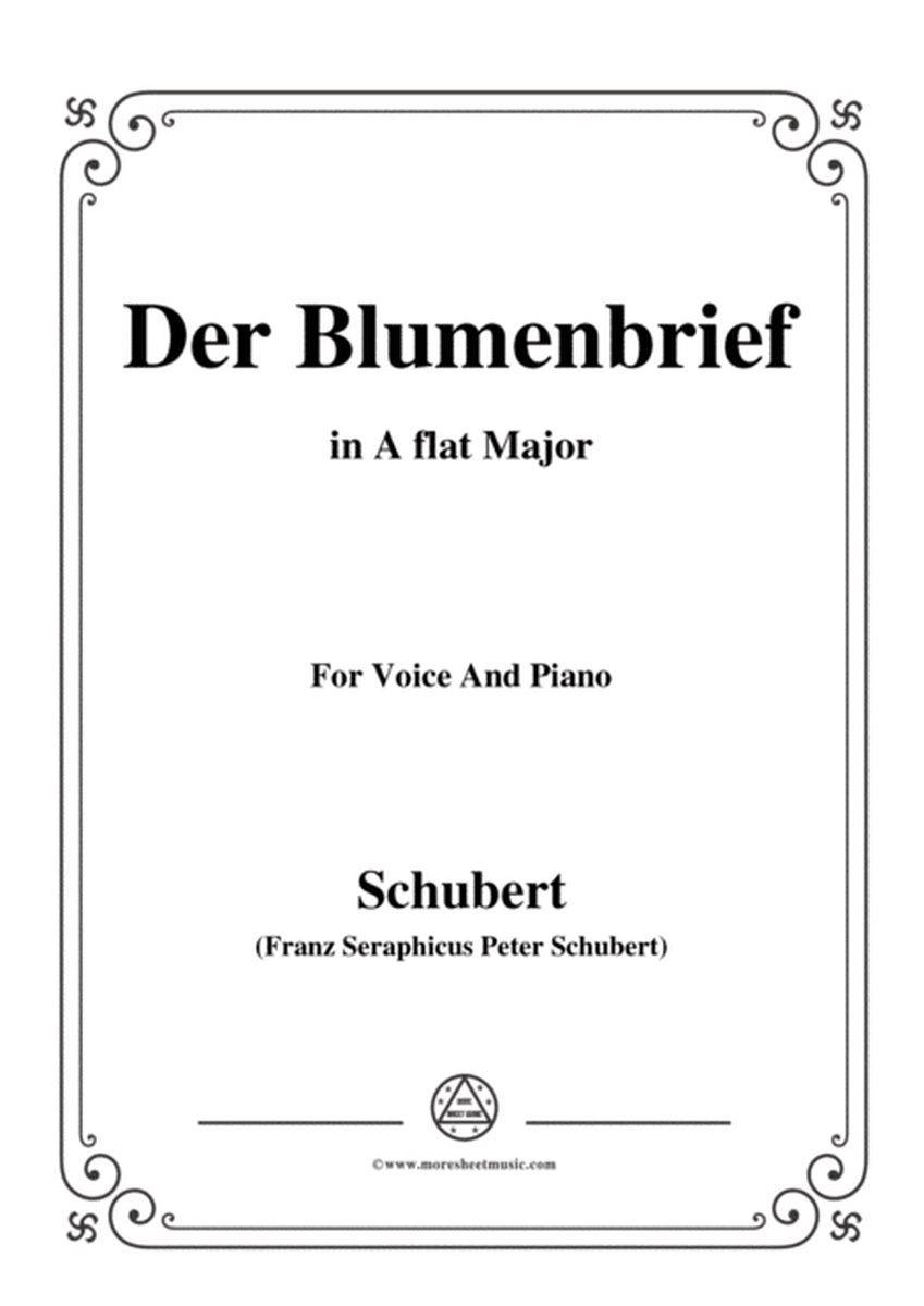 Schubert-Der Blumenbrief,in A flat Major,for Voice&Piano image number null